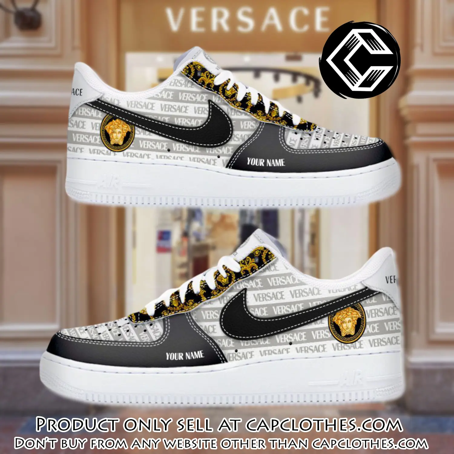 Personalized versace luxury air force 1 sneakers limited af1 shoes oaf1019 cc3945344